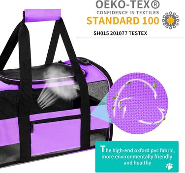 Транспортна переноска для котів та собак велика, фіолетова, складана, з м'якими боковинами