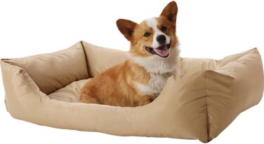 Водонепроникне ліжко для собак M&Catree, прямокутне, м'яке, для собак та котів - L: 60x80x24 см (S: 43x53x21 см, золото)
