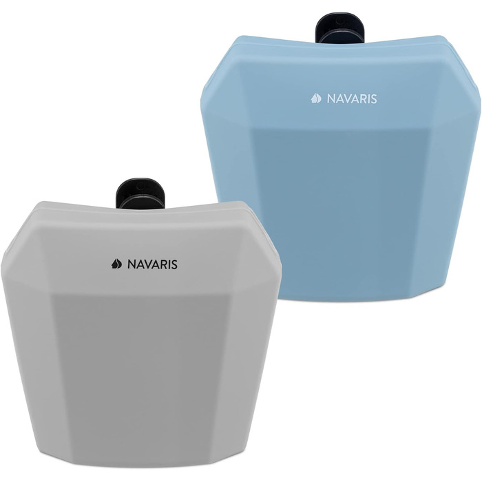 Набір з 2 силіконових мішечків для корму Navaris - мішечки для ласощів, сухого та вологого корму для собак (сірий & темно-синій)