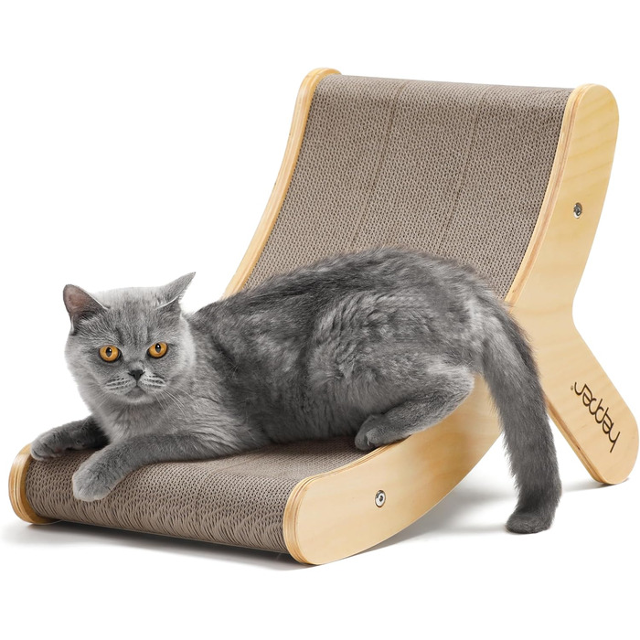 Котячий когтетоп Hepper Hi-Lo з картону та металу - 3 позиції, для великих котів, з дерев'яним каркасом