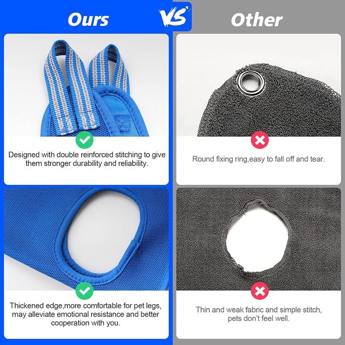 Гамак для собак середніх та великих порід ATESON з обрізачем нігтів, нашийник для грумінгу, синій