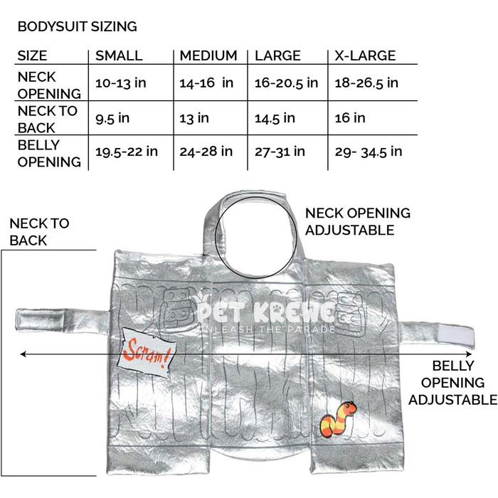 Костюм для собак Pet Krewe Oscar The Grouch, X-Large, для маленьких, середніх, великих та екстра-великих собак, ідеально для Хелловіну, Різдва, вечірок, фотосесій, подарунок для любителів собак, срібний