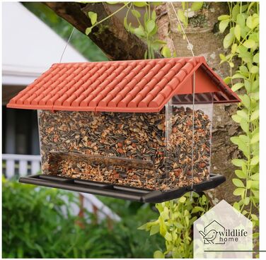 Будиночок для птахів WILDLIFE HOME XL - годівниця для диких птахів, вологостійкий годівничок для пташиного корму, годівниця для саду та балкону