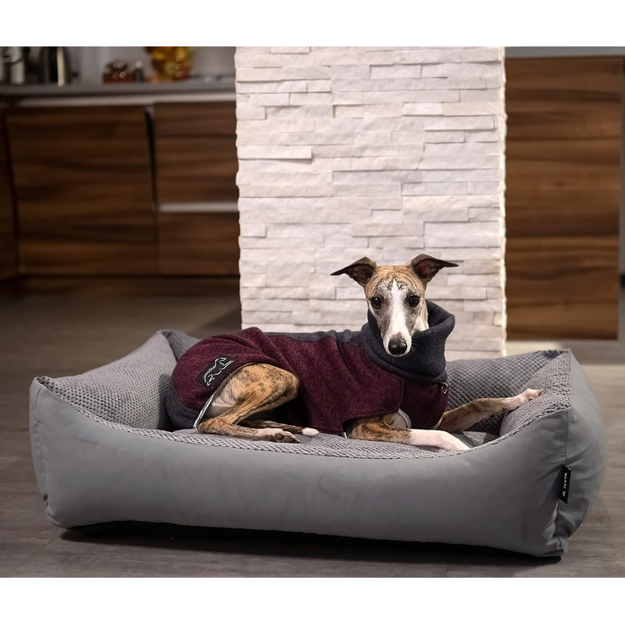 Ліжко для собак великих порід 120x100 см, сірого кольору. Зручне, миється, м'яке, з корзиною. Ідеальне для великих собак.