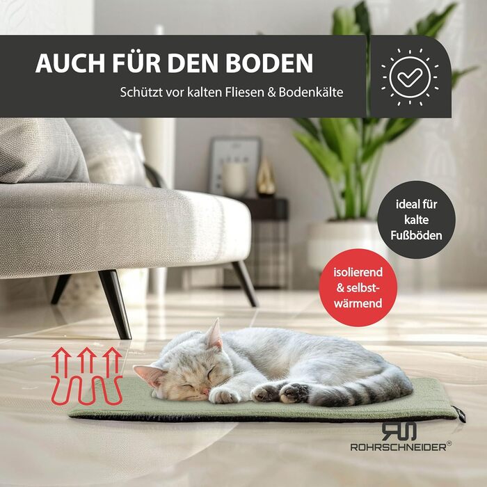 Кішка лежанка для вікна з підігрівом | М'яке ліжко для котів з нековзною підкладкою | Зроблено в ЄС | Розмір 2 (90 x 29 см) | Салвія