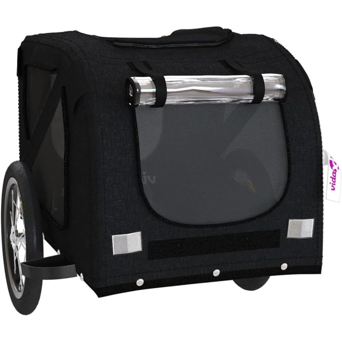 Причіп для велосипеда для собак, чорний, Oxford-Gewebe та залізо, LH77839