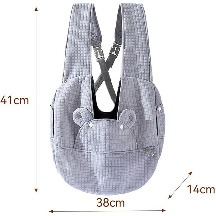 Рюкзак для тварин: переноска для собак та котів 2-12 кг, сірий, складаний