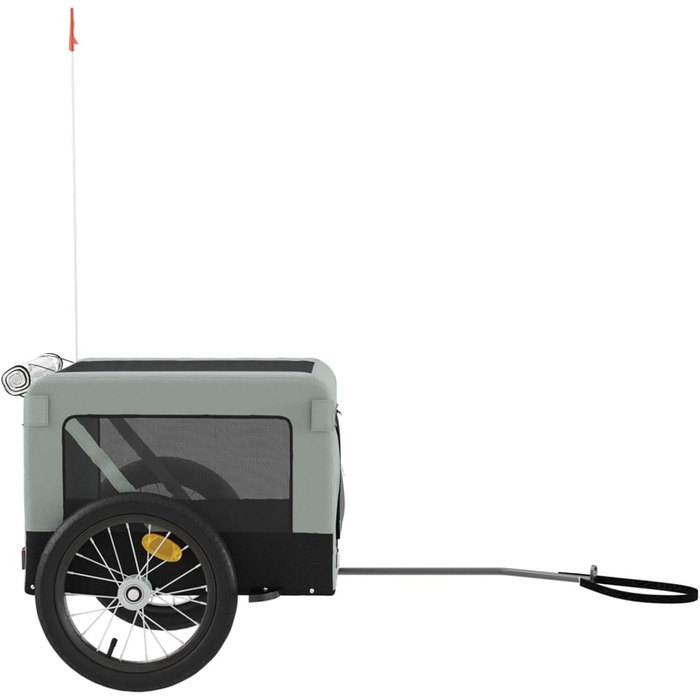 Причіп для велосипеда Gecheer для собак, транспортер для собак з відбивачами та прапором, зручний дизайн, зелено-чорне оксфордське полотно та метал, зелений (63 x 123 x 66 см, сірий)