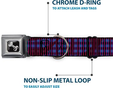 Комір для собак Buckle-Down Buffalo Plaid, абстрактний біло-чорно-бірюзовий, із кісточкою, малий розмір 22,9–38,1 см