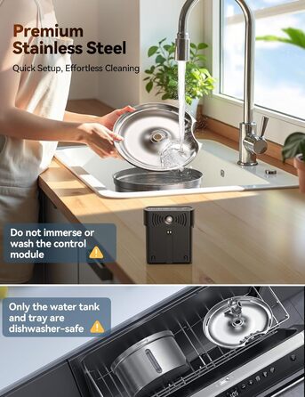 Автоматичний фонтанчик для котів та собак FEELNEEDY FN-W19, 3.5L, з датчиком, бездротовий, з акумулятором 4000mAh, 3 режими, з фільтром з активованого вугілля