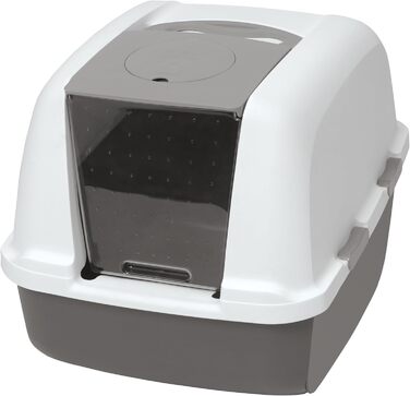 Туалет для котів Catit Jumbo з кришкою, білий/сірий