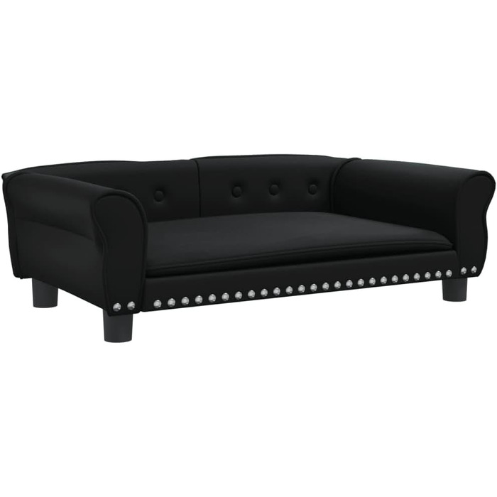 Софа для собак Festnight, ліжко для маленьких собак і котів, м'яке крісло з штучної шкіри, 95x55x30 см (Чорний)