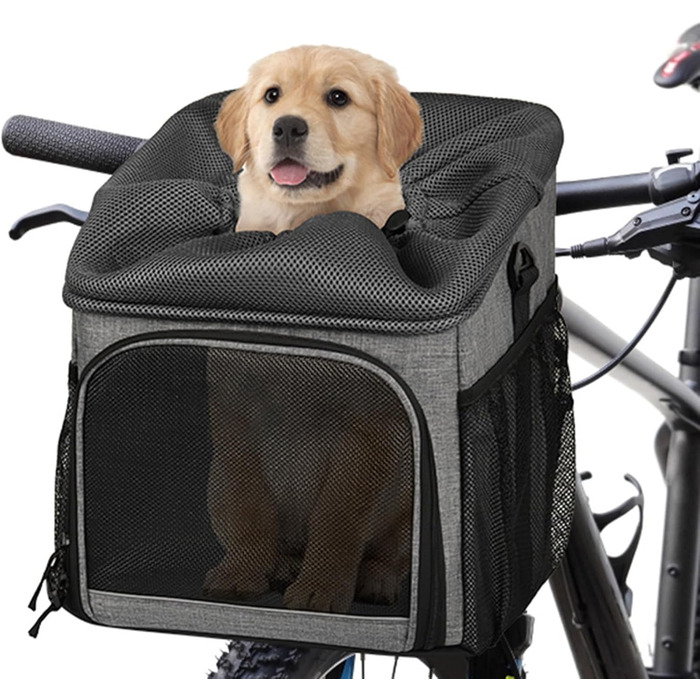 Фahrradkorb Für Hunde – Tragetasche Für Haustiere | Fahrradkorb Für Katzen, Vielseitig Einsetzbar, Abnehmbar, Leicht, Leicht, Leicht Zu Tragen, Atmungsaktiv, Tragbar Für , Einkaufen, Berg, Garte