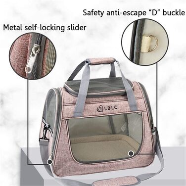 Транспортна переноска для кота та собаки, сумка-переноска для тварин, складана переноска для собак та котів, переноска для собак, переноска для собак в авто, дихаюча переноска для собак 45x25x34 см сіра