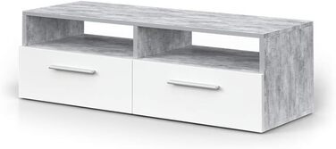Тумба під телевізор Vicco Diego, білий глянець, 95x38 см, бетон