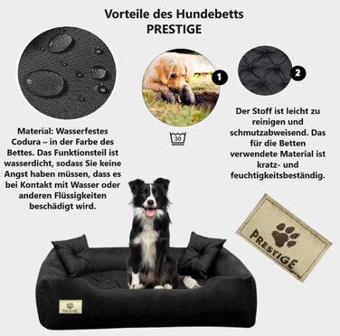 Кругле ліжко для собак середніх порід King Dog, 75 x 65 см, чорне, водонепроникне, з ортопедичним наповнювачем