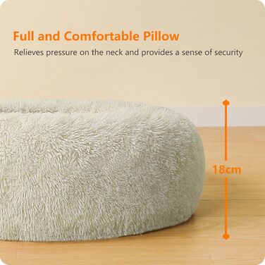 Ортопедичне ліжко для собак, кругле, м'яке, для котів та собак, 60 см, бежеве