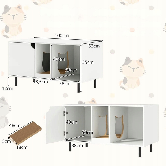 Меблевий будинок-туалет для кота з вбудованою дряпалкою