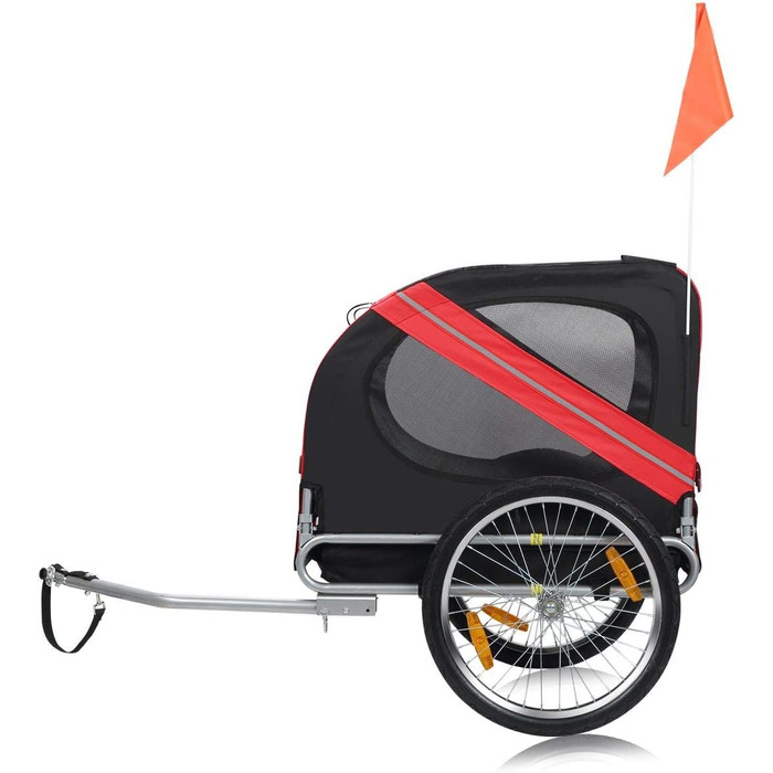 Фahrradanhänger Zoomundo для собак: червоний/чорний, срібна рама - Zoomundo