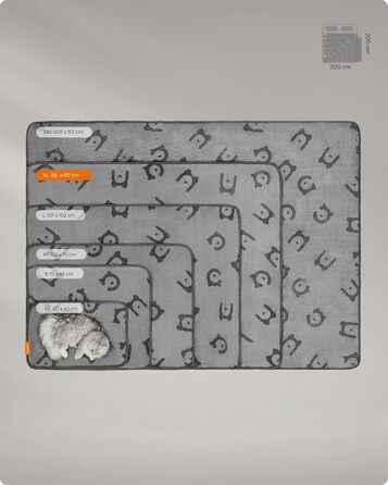 Ковдра для собак Feandrea, 3 шт. в наборі, XL (152 x 127 см), фланель, сірий, захист дивану, для середніх та великих собак