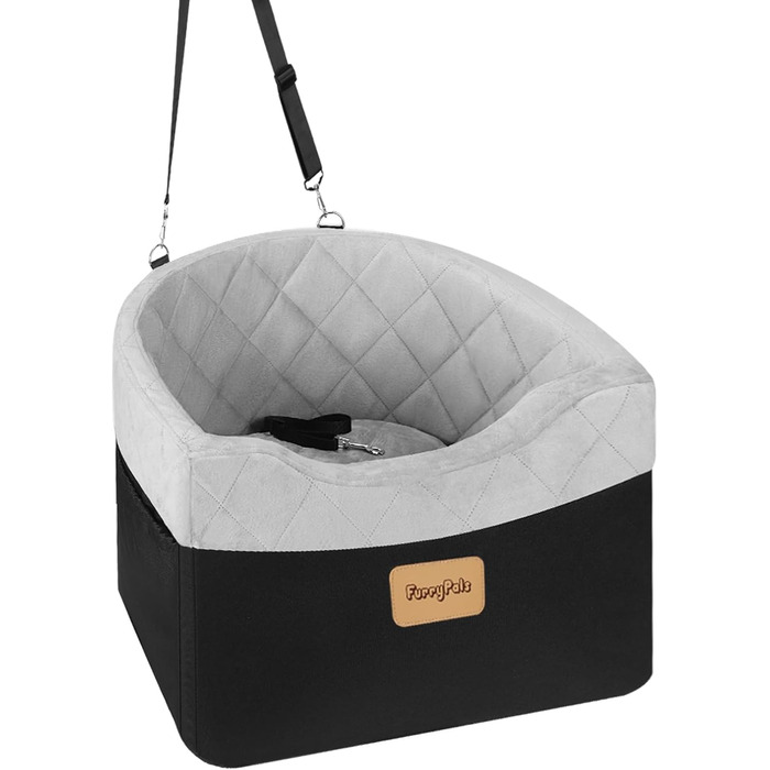 Автокрісло для собак, Memory Foam, чорне водонепроникне, з кишенями та знімним чохлом