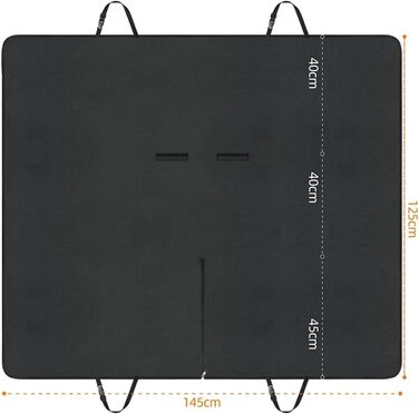 Захист для багажника автомобіля URAQT для собак, 142 x 130 см, водонепроникний, килимок на заднє сидіння для собак, автодекорація, захист заднього сидіння від бруду, з фіксатором для собак та мискою (чорний)