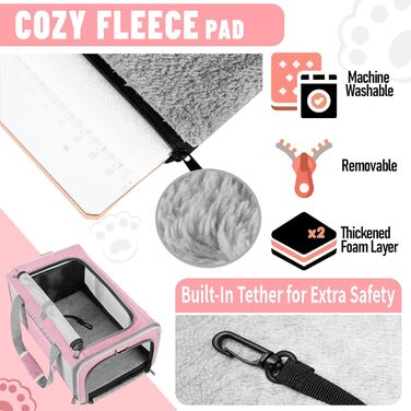 Сумка-переноска для собак GAPZER, м'яка, для чихуахуа, мейн-кун, до 11,3 кг, коричнева (рожева)