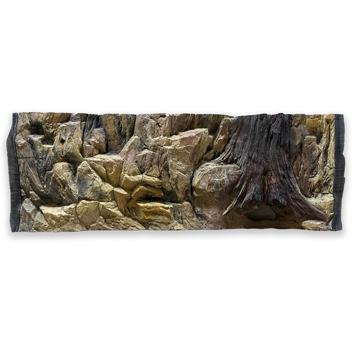 3D фон для акваріума та тераріуму Amazon, скеля, коріння, 100x40-60 см