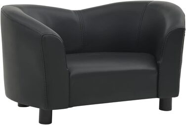 Диван для собак vidaXL, чорний, 67x41x39 см, штучна шкіра, лежак для домашніх тварин