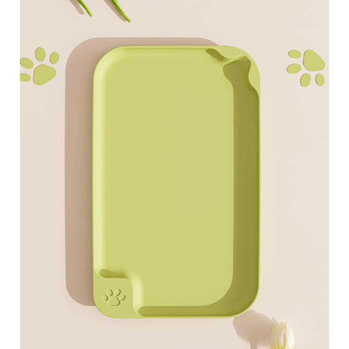 Водонепроникний килимок для годування собак та котів Octonyluck, 57.5x35.5 см, неслизький, легко миється, харчовий, зелений