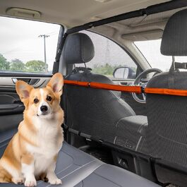 Автомобільна бар'єрна сітка Furggis для собак, 127 см, прозора, перегородка між багажником і заднім сидінням, захисна сітка для собак і домашніх тварин, для невеликих SUV