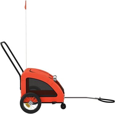 Причіп для тварин на велосипед, Оксфорд та залізо, для дому, оранжевий (125 x 52 x 53 см)