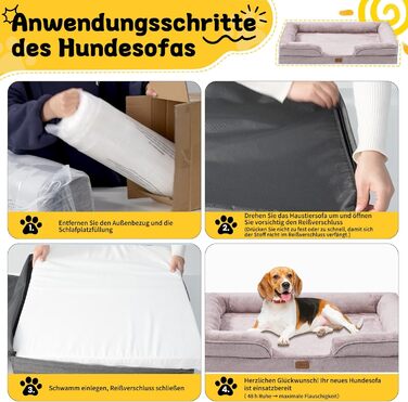 Ортопедичне ліжко для собак середніх та великих порід 109x84x21 см, високощільна губка, знімний водонепроникний чохол, комфортне, антиковзаюче (Хакі, XL)