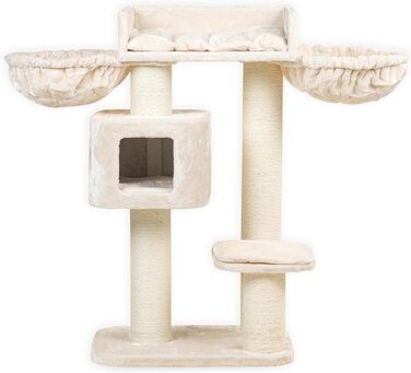 Дряпка для великих котів RHRQuality Devon Rex Plus, бежева, з товстими 15 см сизалевими стовпами