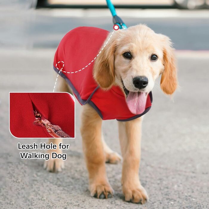 Теплий зимовий пуловер для собак Rozkitch з отвором для повідка, великий розмір, світлий, для прогулянок, подорожей та сну