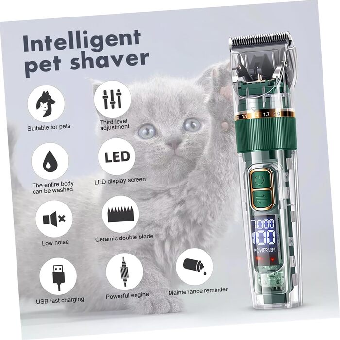 Набір для грумінгу собак POPETPOP: машинка для стрижки шерсті, акумуляторна, бездротова, тиха, з аксесуарами та гребінцями