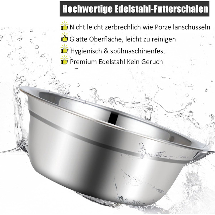 Набір мисок для котів JUJOYBD 3 шт. - підняті миски з нержавіючої сталі, кут нахилу 15°, ергономічна станція для годування котів та маленьких собак