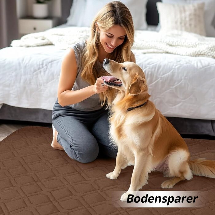 Водонепроникний килимок для собак Homaxy, килимок для собак на вулицю, миється, двосторонній, м'який килимок для котів, для дивану, ліжка, в подорожі (130x100 см, 203x152 см, коричневий+шоколадний)