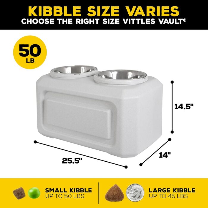 Gamma2 Vittles Vault - Підвищений годівниця для собак з місцем для зберігання корму