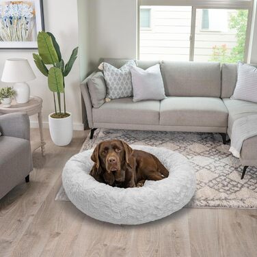 Ліжко для тварин Best Friends by Sheri Calming Donut, штучне хутро, сіре, 91x91 см