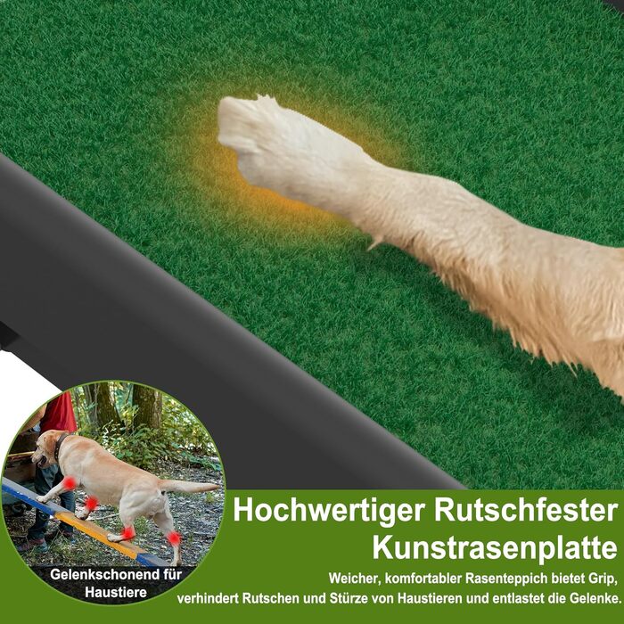 Рампа для собак у багажник авто, складана, 156x40 см, пластик, протиковзка, до 90 кг, зелена