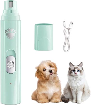 Електричний точило для кігтів собак KrallenSchleifer Pro Set - безболісне точило для кігтів, 2 швидкості, для собак великих, середніх та малих порід (білий, зелений)