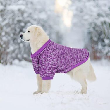 Пуловери для собак RANYPET 2 шт. Великі, теплі, зимові, в'язані, для середніх собак, 9XL (обхват грудей 90 см, довжина спини 75 см), 5XL (обхват грудей 70 см, довжина спини 55 см), колір: фіолетовий+сірий