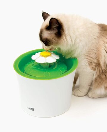 Фонтан для котів Catit Flower, 3 л, білий/зелений, поїлка для домашніх тварин
