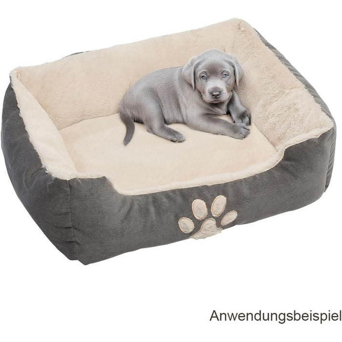 Крісло-ліжко для собак та котів, 60x50 см, бежеве - м'яке, з бортиком