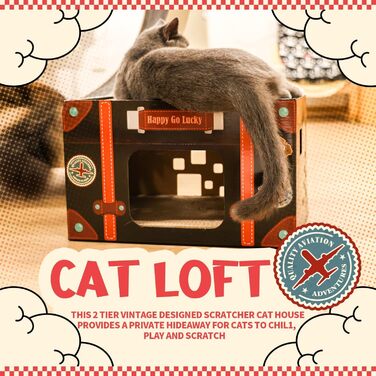 Котячий будиночок-крісло з картонної хвилястої поверхні ALL FOR PAWS Happy Go Lucky - великий, знімний, для дому