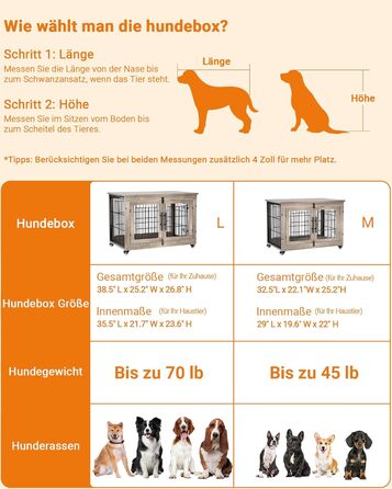 Кіяпал Будка для собак у дім з подушкою, сучасна будка для собак середніх та великих порід до 32 кг, 98x64x68 см, сіра