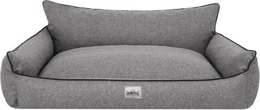 Ліжко для собак Joker L (106 x 80 см) - м'яке, знімний чохол, штучна шкіра (графіт)