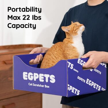 Котяча картонна когтеточка EGPETS, велика, міцна, знімна підкладка, фіолетова