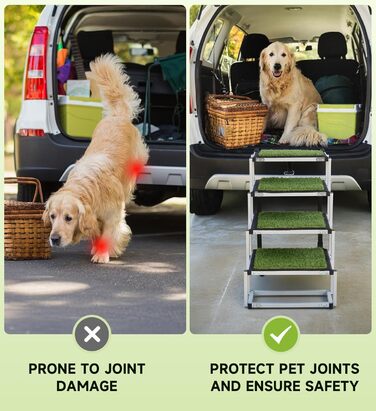 Рампа для собак у машину, складана, для великих собак, з антиковзким килимком, для авто, SUV, вантажівок, високих ліжок, широка (110x58x43 см)